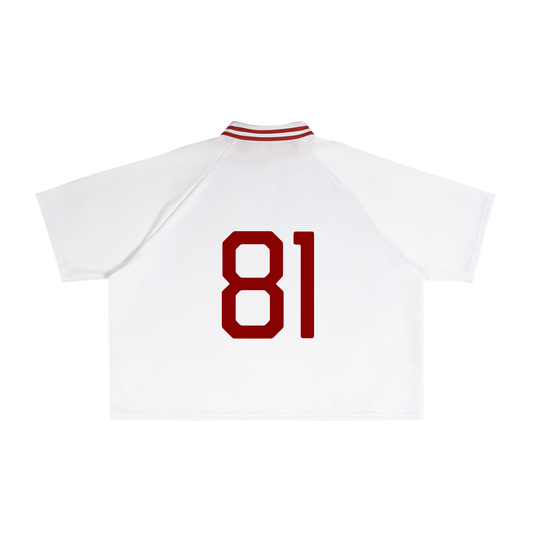 Contrast Lapel Collar Boxy T-Shirt