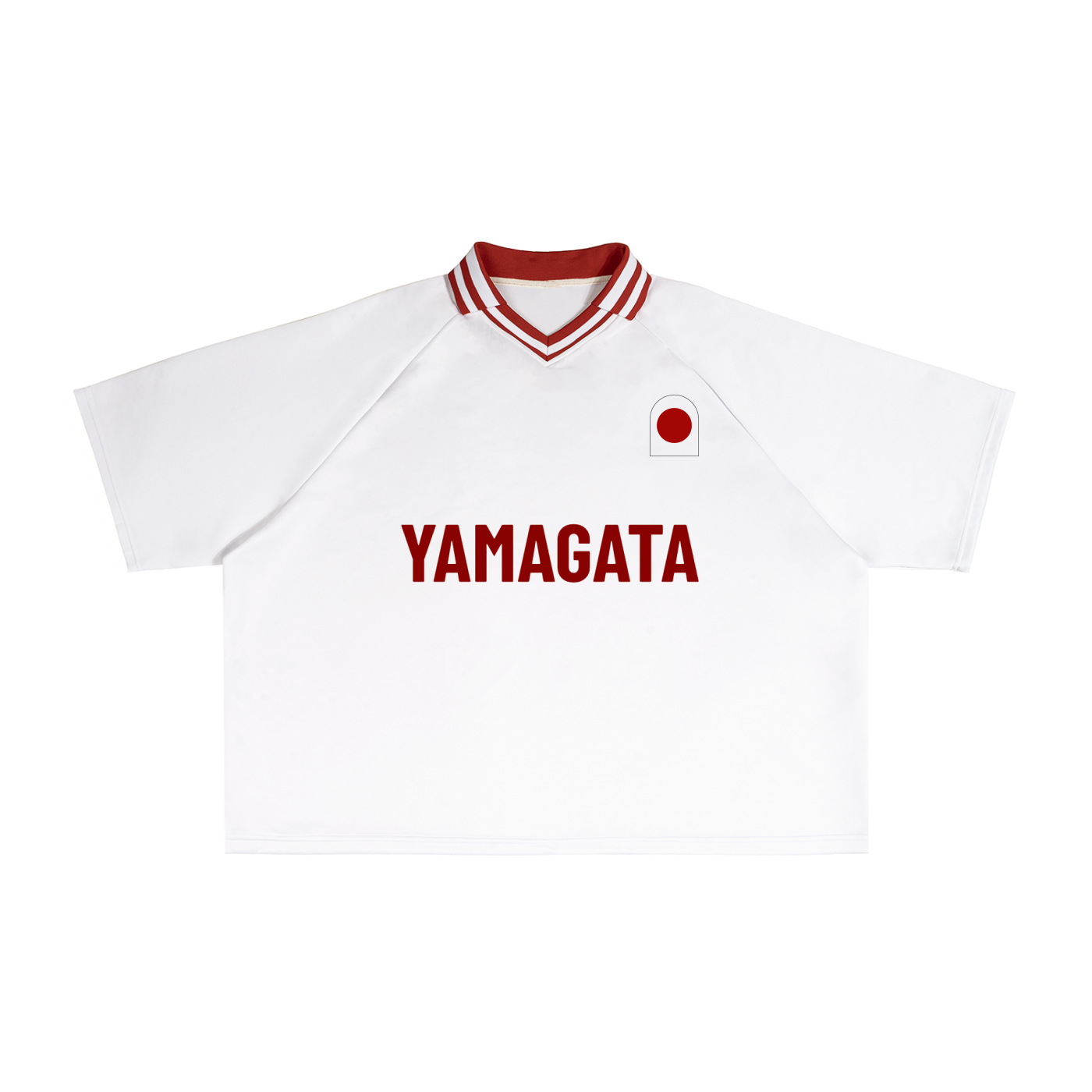 Contrast Lapel Collar Boxy T-Shirt